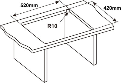 Ibergrif Spüle Küchenspülen für den Unterbau, 55-45cm Unterbaubecken, Spülbecken Satin Edelstahl, 1