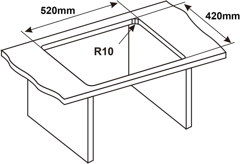 Ibergrif Spüle Küchenspülen für den Unterbau, 55-45cm Unterbaubecken, Spülbecken Satin Edelstahl, 1