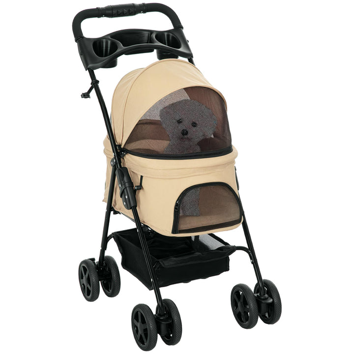PawHut Hundewagen Hundebuggy klappbar für Hunde & Katzen bis 4 kg Katzenbuggy mit Netzfenster Aufbew