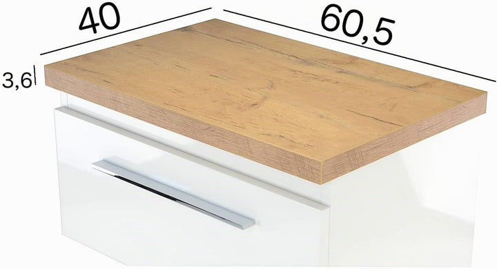 paplinskimoebel Girona Waschtischplatte für Aufsatzbecken Waschbecken, 80 x 40 x 3,6 cm, Lancelot Ei