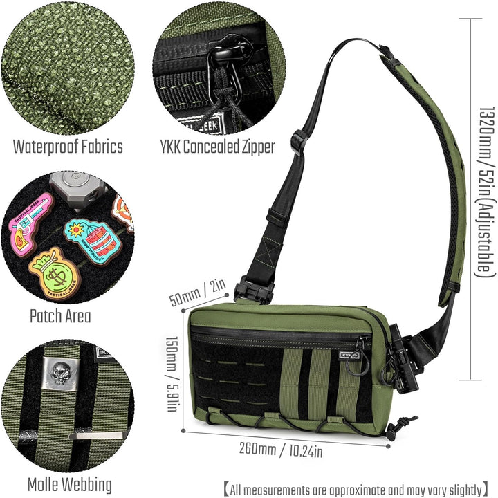 TACTICAL GEEK Cache L3 EDC Sling Bag Chest Crossbody Bag für Herren Damen, YKK Reissverschluss Umhän
