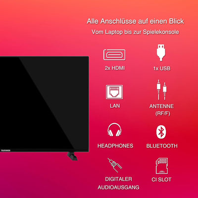 Telefunken Fernseher 40 Zoll Smart TV powered by TiVo (Full HD, HDR, Triple-Tuner, 6 Monate HD+ inkl