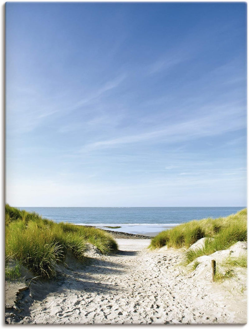 ARTland Leinwandbilder Wandbild Bild auf Leinwand 45x60 cm Strand Meer Küste Nordsee Sand Dünen Natu