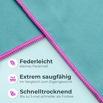 NirvanaShape Mikrofaser Handtuch 2er Set mit Tasche - Microfaser Handtücher als leichtes, kompaktes