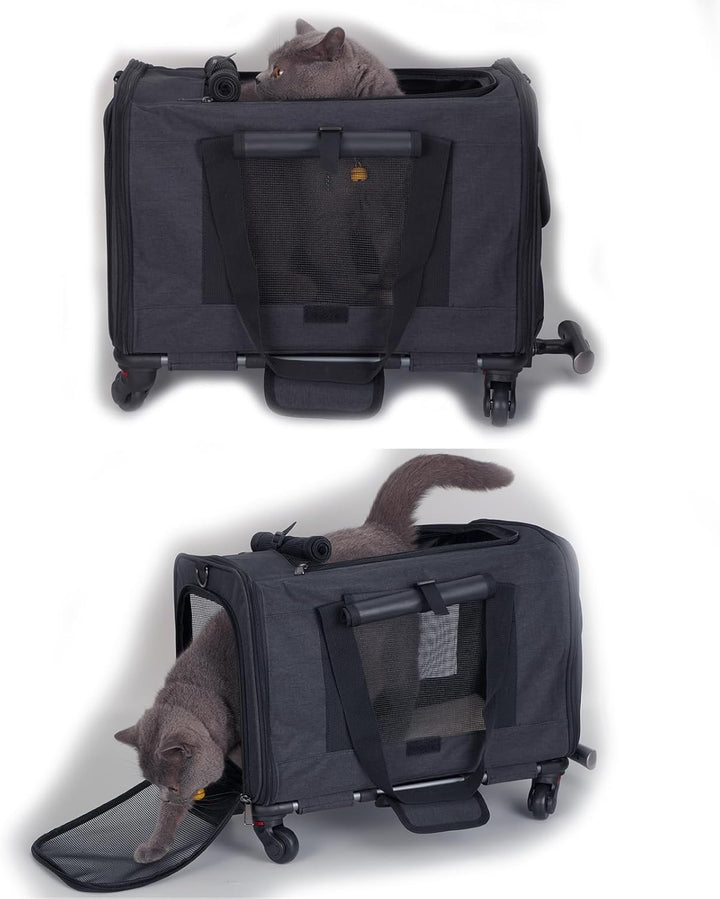 Mobile Haustiertragetasche für kleine mittelgrosse Hunde Katzen Tragbare Reisetragetasche mit Telesk
