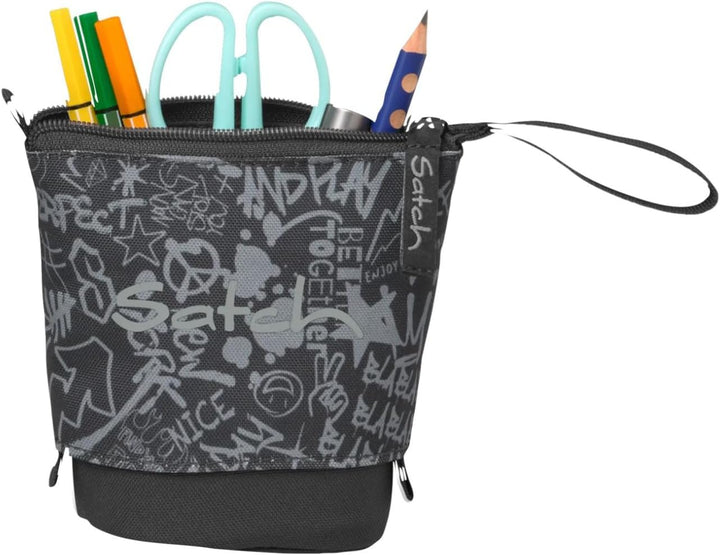 Satch Pencil Slider Federmäppchen Stiftehalter zum Stehen 3 Innenfächer Geheimfach Recycelte Materia