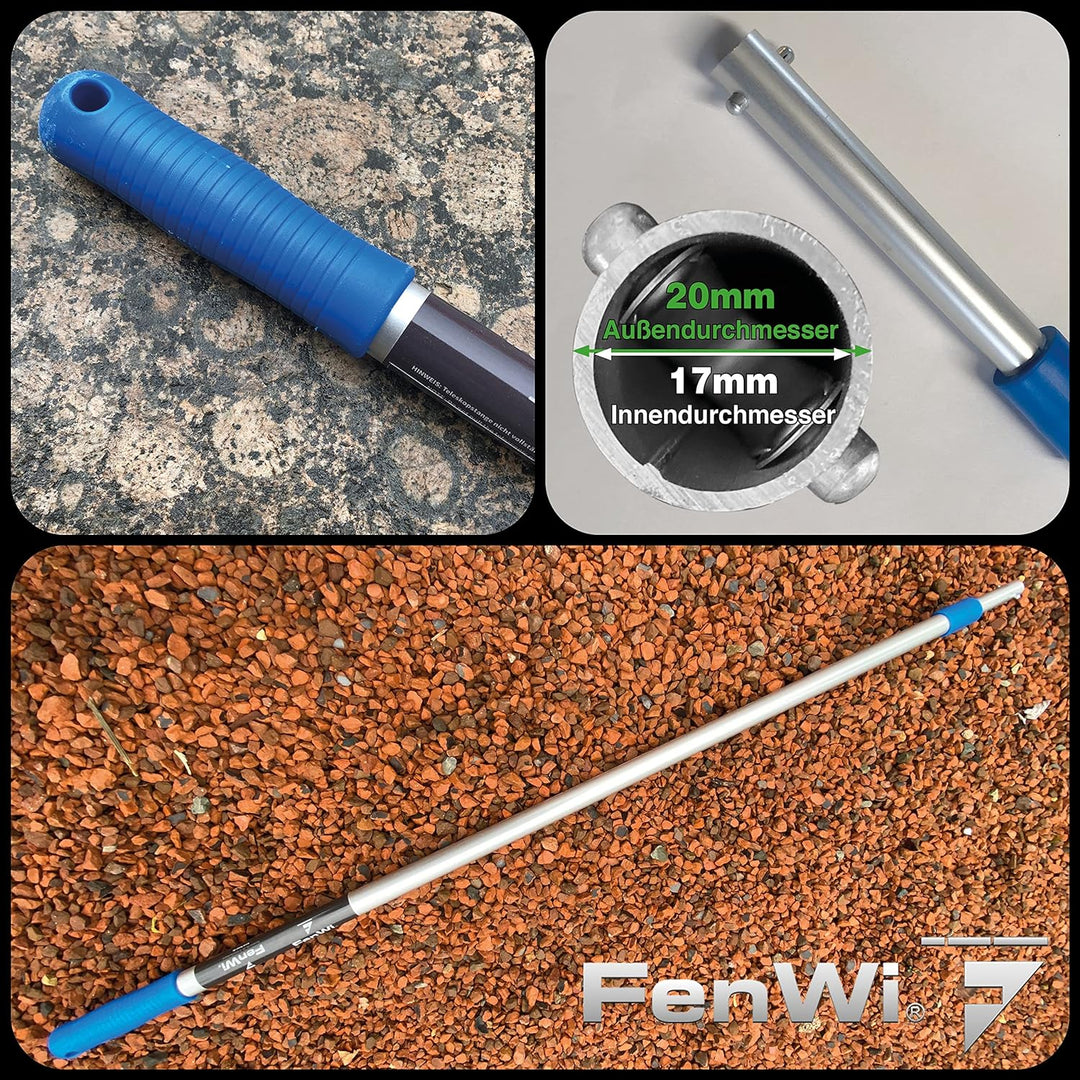 FenWi 2m Profi Alu Teleskopstange Länge stufenlos verstellbar bis 200cm Aluminium-Teleskopstiel