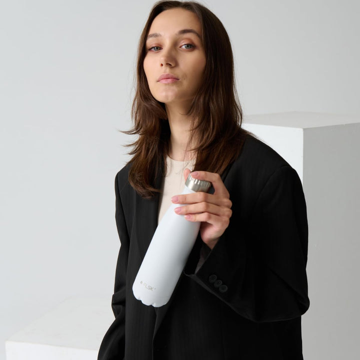 FLSK Trinkflasche – Premium Edelstahl Thermosflasche – 100% auslaufsicher &amp; kohlensäuregeeignet – hä