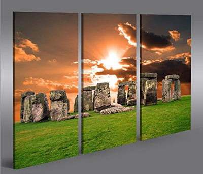 islandburner Bild Bilder auf Leinwand Stonehenge V4 3p XXL Poster Leinwandbild Wandbild Dekoartikel