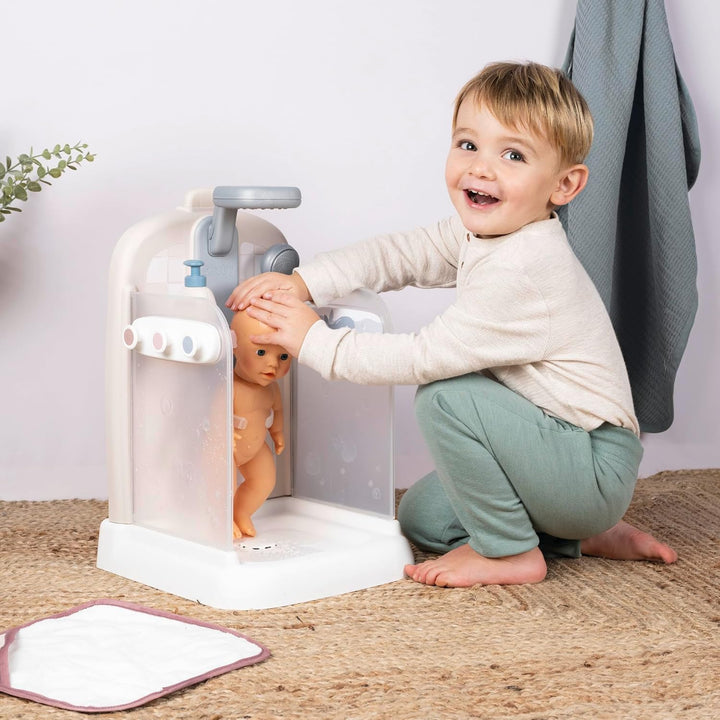 Smoby - Baby Nurse Puppen-Dusche – Duschspass für Puppen – mit Pump-Wasserkreislauf – inkl. Frottee-