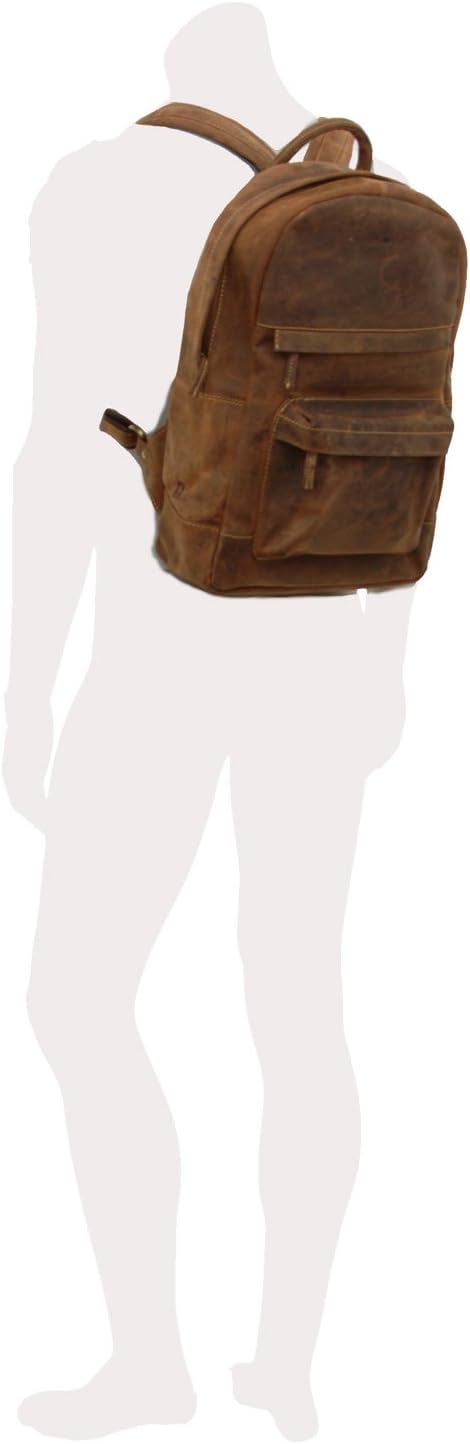 Greenburry VINTAGE 1691-25 Zip Around Leder Retro Rucksack Daypack Notebookfach - ModaStore de