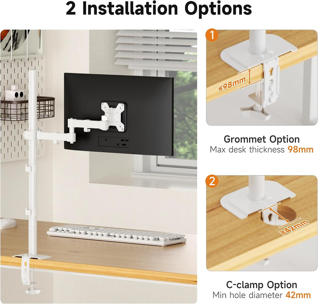 Bracwiser einzelnen Voll einstellbare Stehhöhe Monitorarm Standhalterung 800 mm hoch für Monitor Com