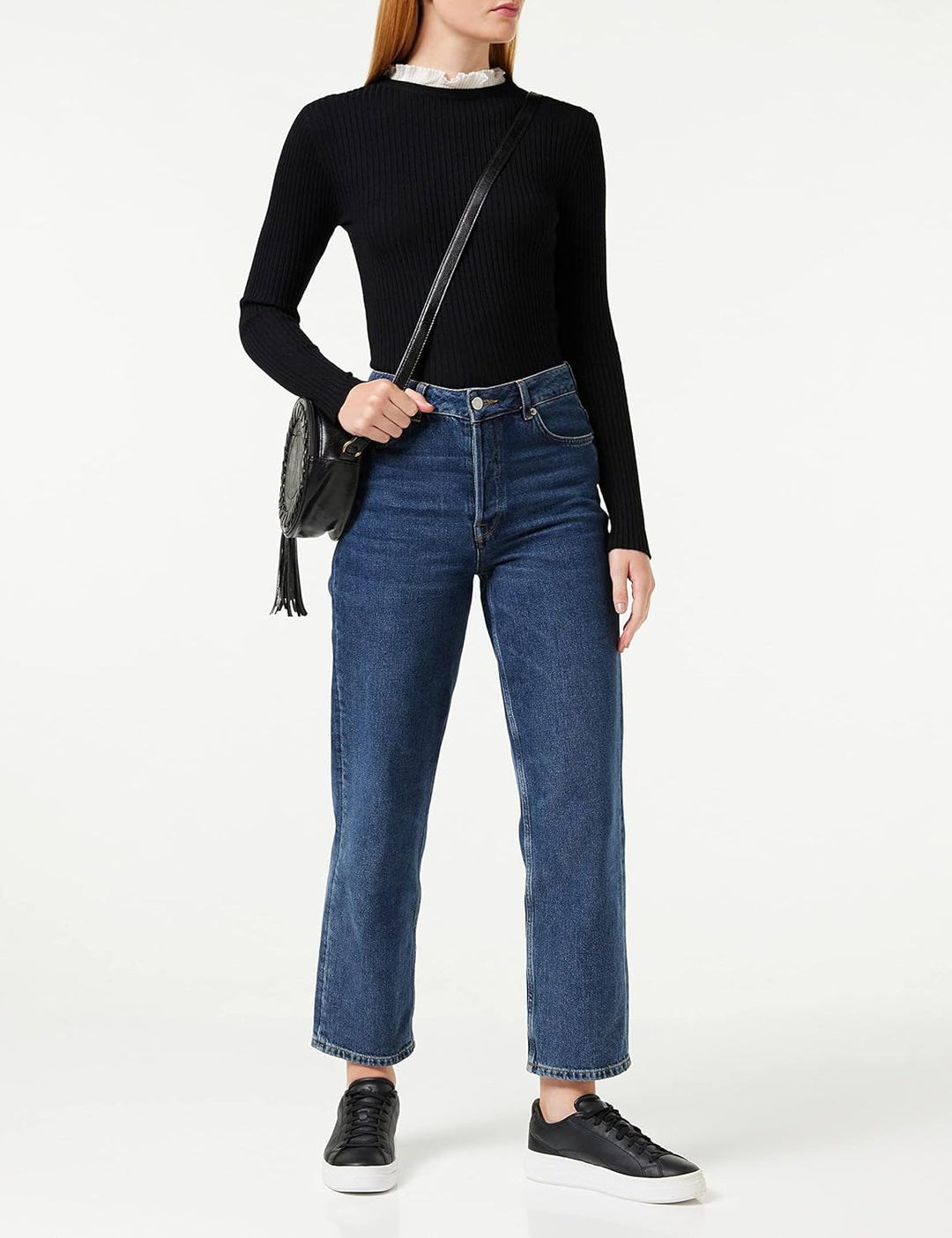 Morgan Langarmpullover mit gerafftem Kragen XS Schwarz (Noir Noir), XS Schwarz (Noir Noir)