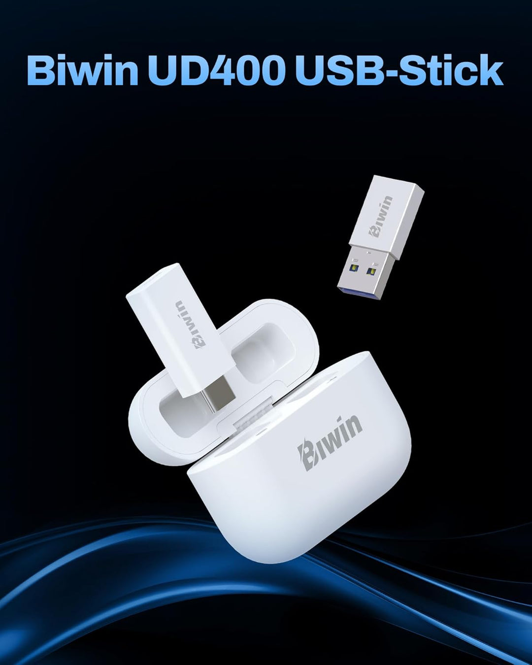 Biwin USB-Stick UD400 512GB USB 3.2 Gen1, Übertragungsgeschwindigkeiten bis zu 450 MB/s, tragbares F