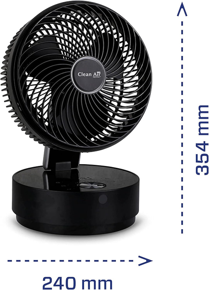 Clean Air Optima CA-404 - Design Zirkulator Ventilator mit Ionisator - Ultraleise automatische Schla