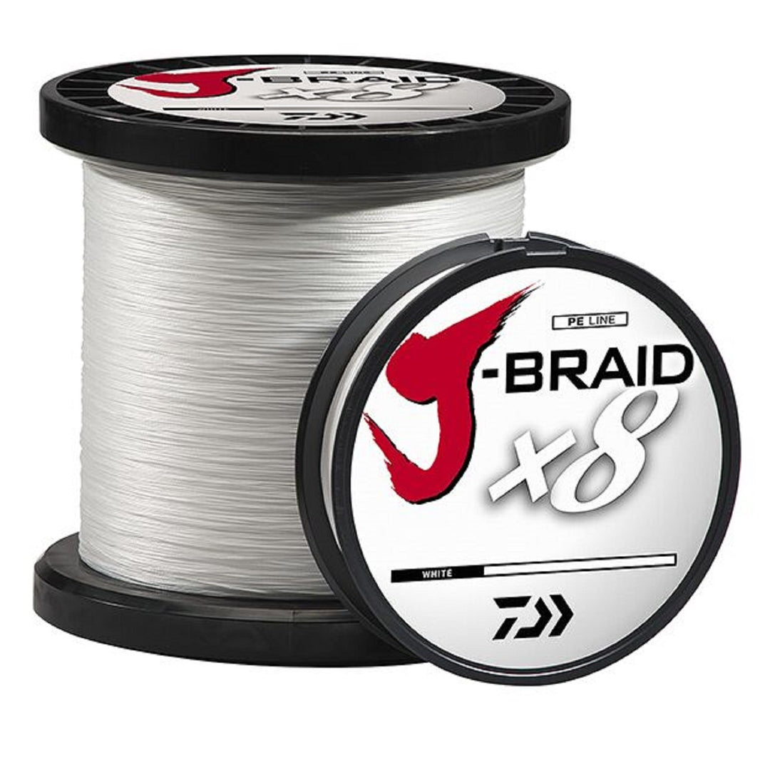 Daiwa J-Braid Runde geflochtene Schnur, 8 Stränge, 300 m 100 lb Weiss, 100 lb Weiss