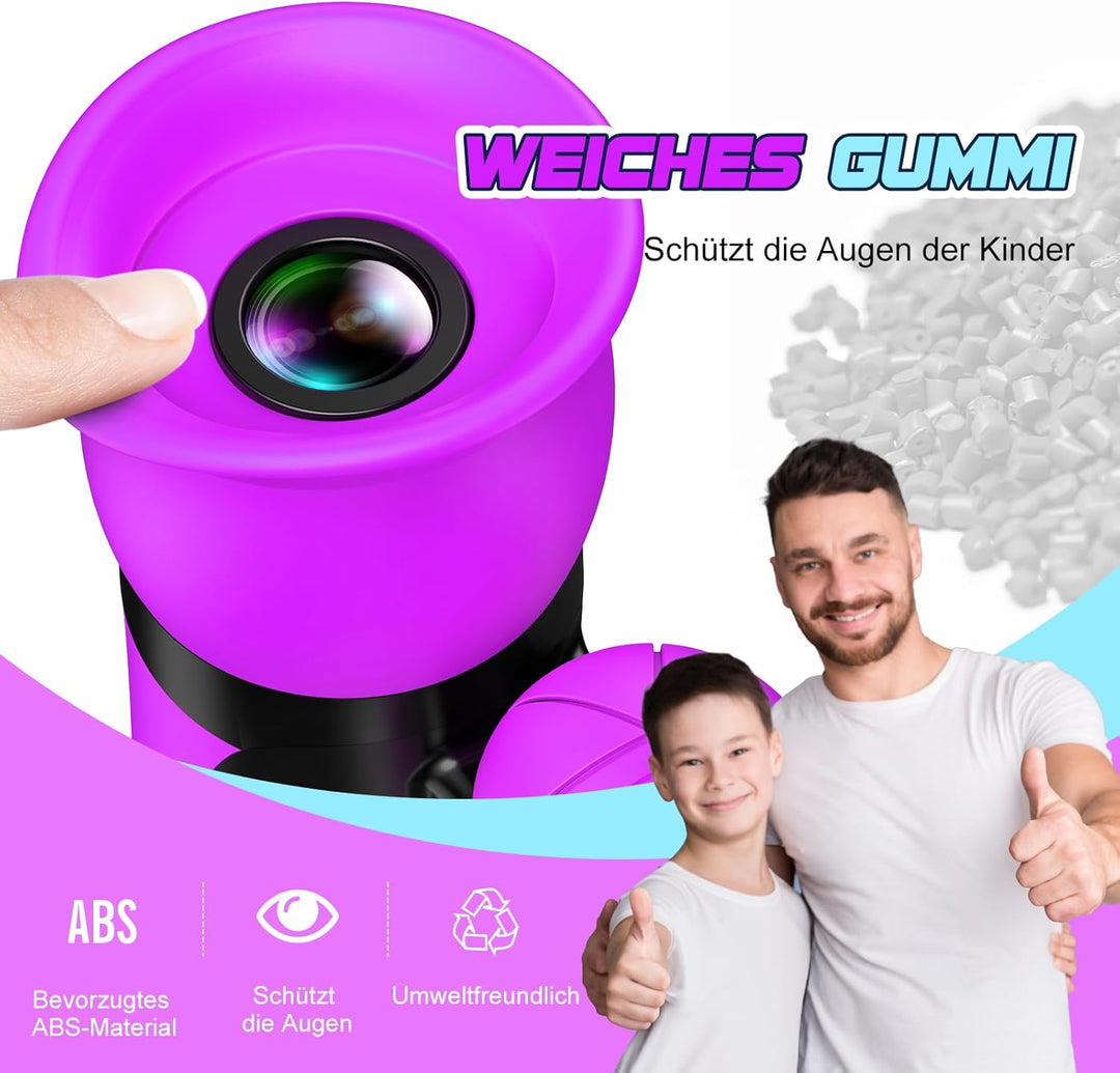 Kinder Fernglas Vergrösserung 8X21, Geschenke Junge 3-12 Jahre Kinderfernglas Spiele Kinder ab 4-12
