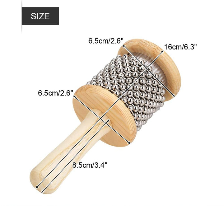 Cabasa Holzoberfläche Kinder Percussion Instrument Kleines Cabasa Begleit-Beat-Instrument für Studen