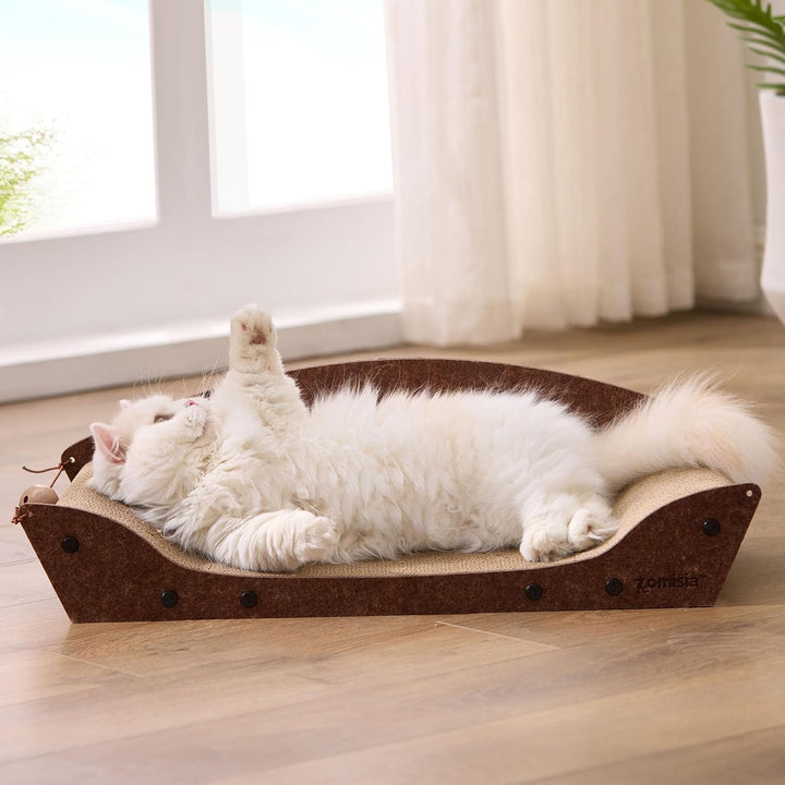 Kratzbrett für Katzen, 66cm - grosses Katzenkratzbretter aus hochwertiger Pappe, Katzenkratzpads mit