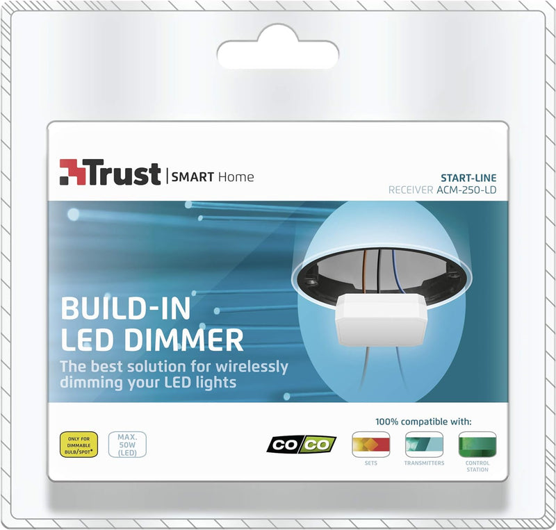 Trust Smart Home 433 Mhz ACM-250-LD Einbau-LED-Dimmer, Weiss Single, Single