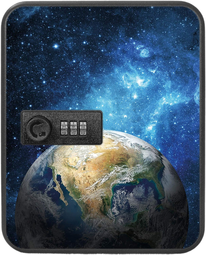 banjado® Burg-Wächter® abschliessbarer Schlüsselkasten mit Motiv Erdkugel für 20 Schlüssel - Schlüss