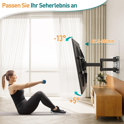 ELIVED Schwenkbare Neigbare TV Wandhalterung für 37-70 Zoll LED, LCD, OLED, Plasma TVs (Flach & Curv