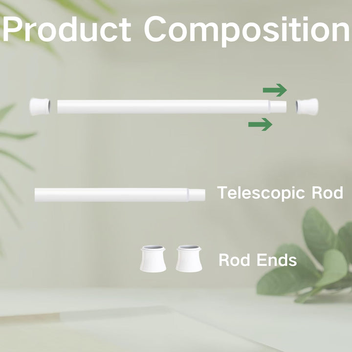 Gardinenstange ohne Bohren schwarz 50-70cm | 1 Stück Teleskopstange | Duschstange & Vorhangstange zu