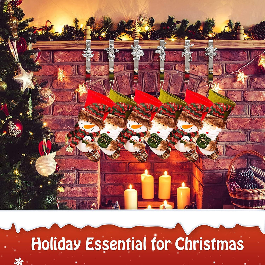 KAHEIGN 5Pcs Weihnachtsstrumpf Halter Metall Kamin Haken - Weihnachtsstrumpf Aufhänger Haken für Wei