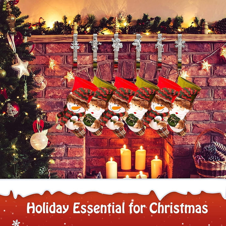 KAHEIGN 5Pcs Weihnachtsstrumpf Halter Metall Kamin Haken - Weihnachtsstrumpf Aufhänger Haken für Wei
