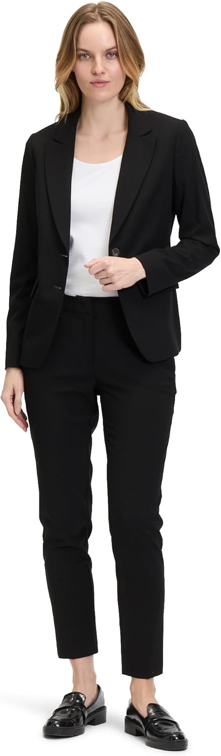 Betty & Co Damen Klassischer Blazer mit Taschen 38 Schwarz, 38 Schwarz