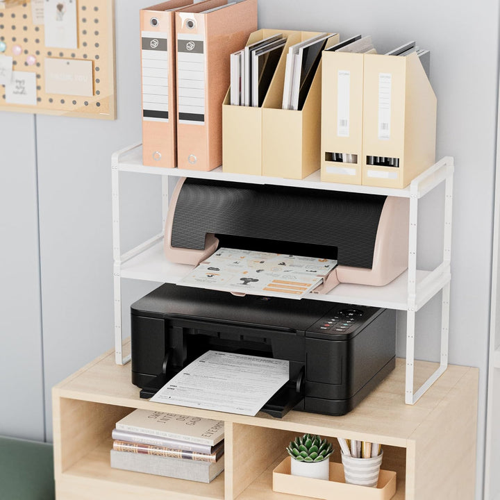 SANNO Erweiterbares Schrankregal, stapelbar, Thekenregal, Organizer für Schrank, Teller, Geschirr, T