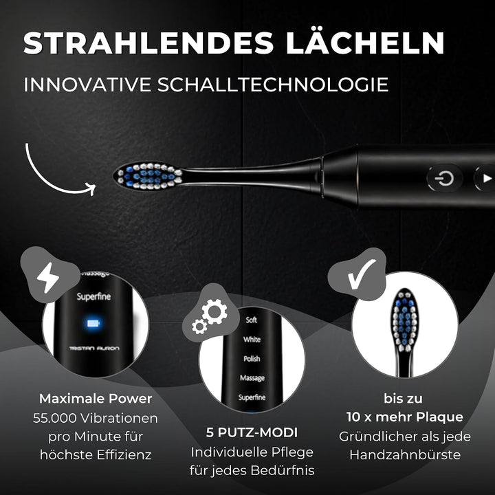 Elektrische Schallzahnbürste 55000 VPM, risikofrei 100 Tage testen | Tristan Auron Business Class Do