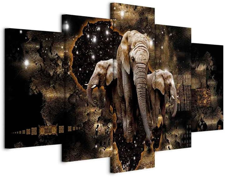 murando - Bilder Tiere 150x75 cm Vlies Leinwandbild 5 tlg Kunstdruck modern Wandbilder XXL Wanddekor