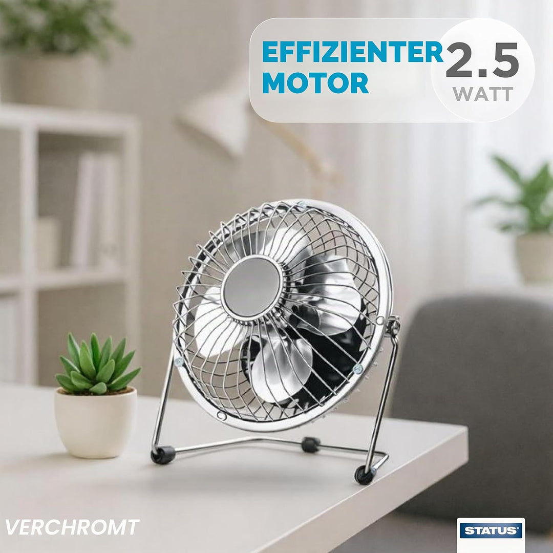 Status USB Tischventilator | 10,2 cm tragbarer Mini-Ventilator | Single Speed Kleiner Ventilator | C