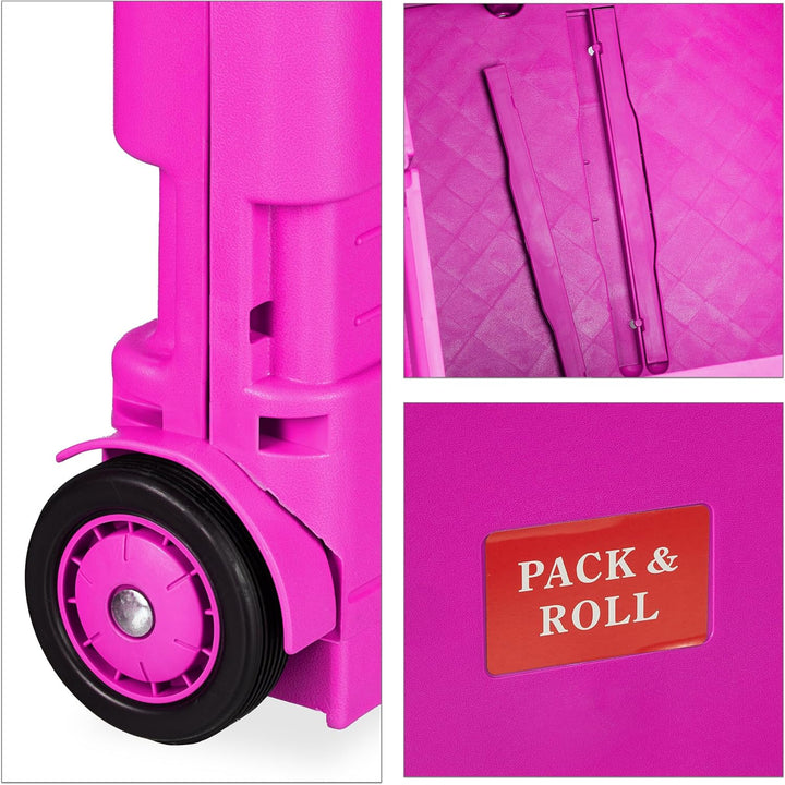 Relaxdays Einkaufstrolley, Klapptrolley mit Rollen & Teleskopgriff, bis 35 kg, Faltbare Einkaufshilf
