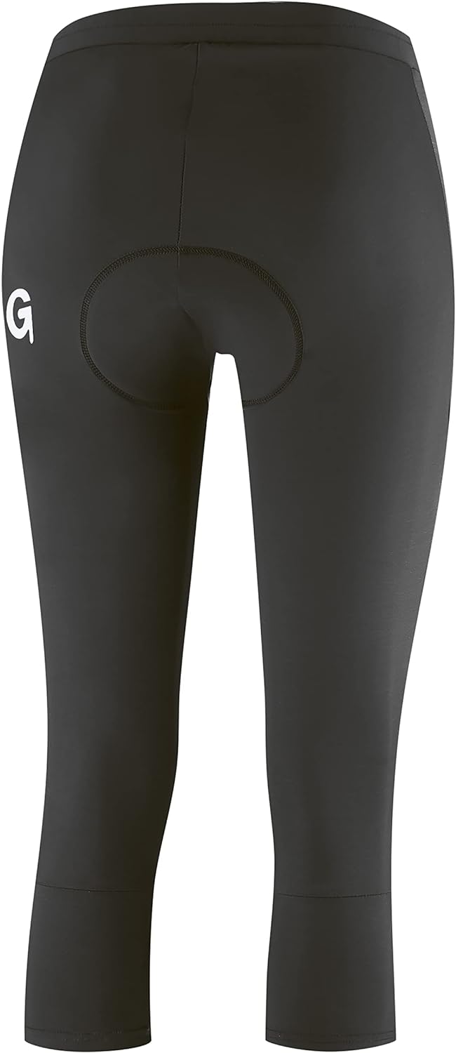 Gonso Damen Fahrradhose Lecce, 3/4 Radhose gepolstert, tight fit Radlerhose 38 Schwarz, 38 Schwarz