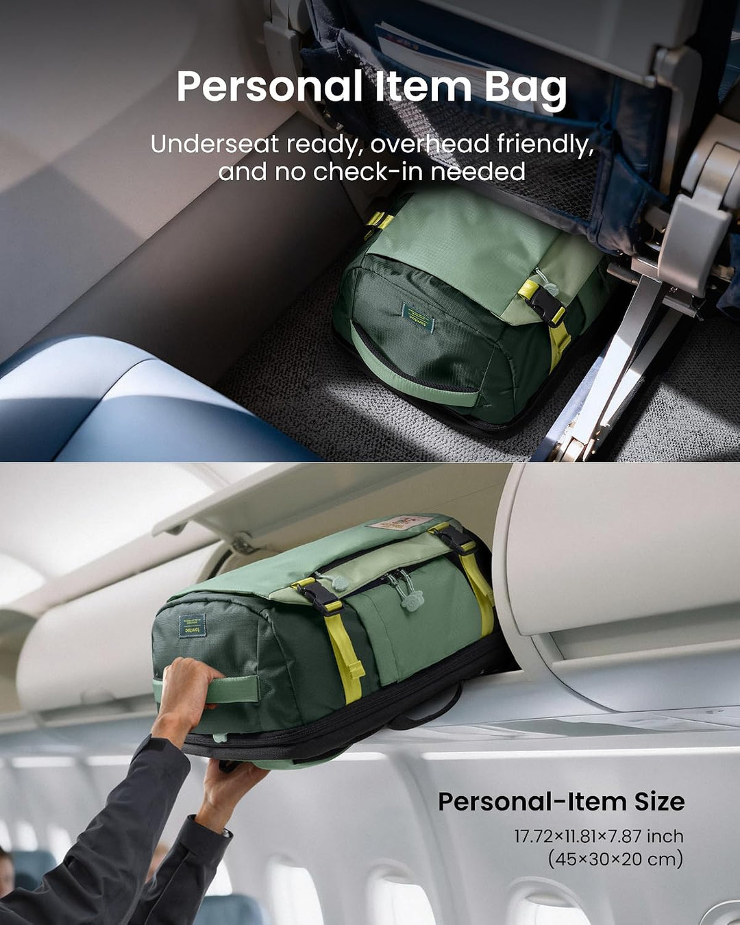tomtoc 28L Reiserucksack, TSA-freundlicher Handgepäck Rucksack Flugzeug | Wasserdichter Easyjet Ruck
