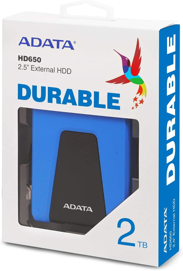 ADATA HD650 - 2 TB, externe Festplatte mit USB 3.2 Gen.1, blau 2 TB blau, 2 TB blau