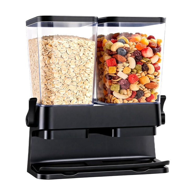 CEWEOM Cereal Dispenser, Pack of 2, Double 3L Airtight Cereal Storage Box for Organising the Kitchen