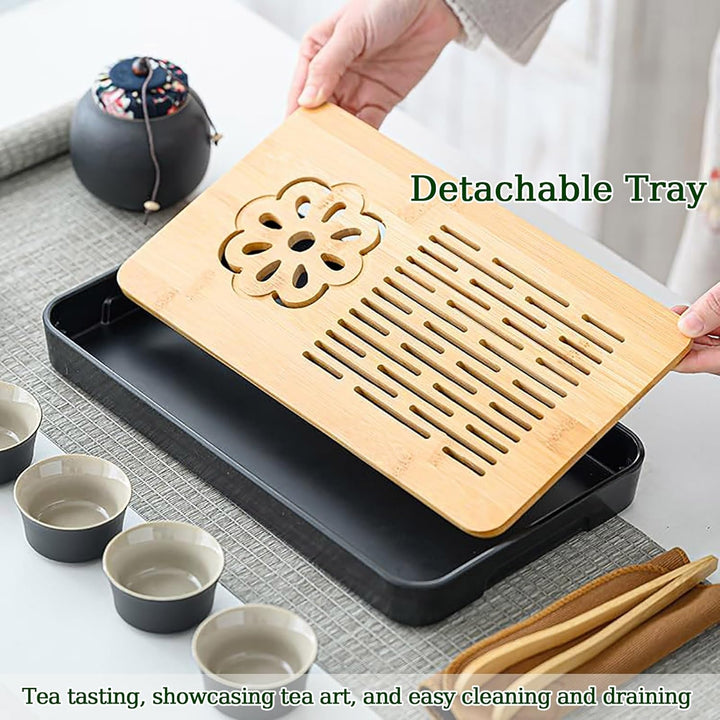 Japanisches Teeservice für 6, Schönes Tea Set Porzellan Chinesische Teekanne Set, 14 Stück Gongfu Te