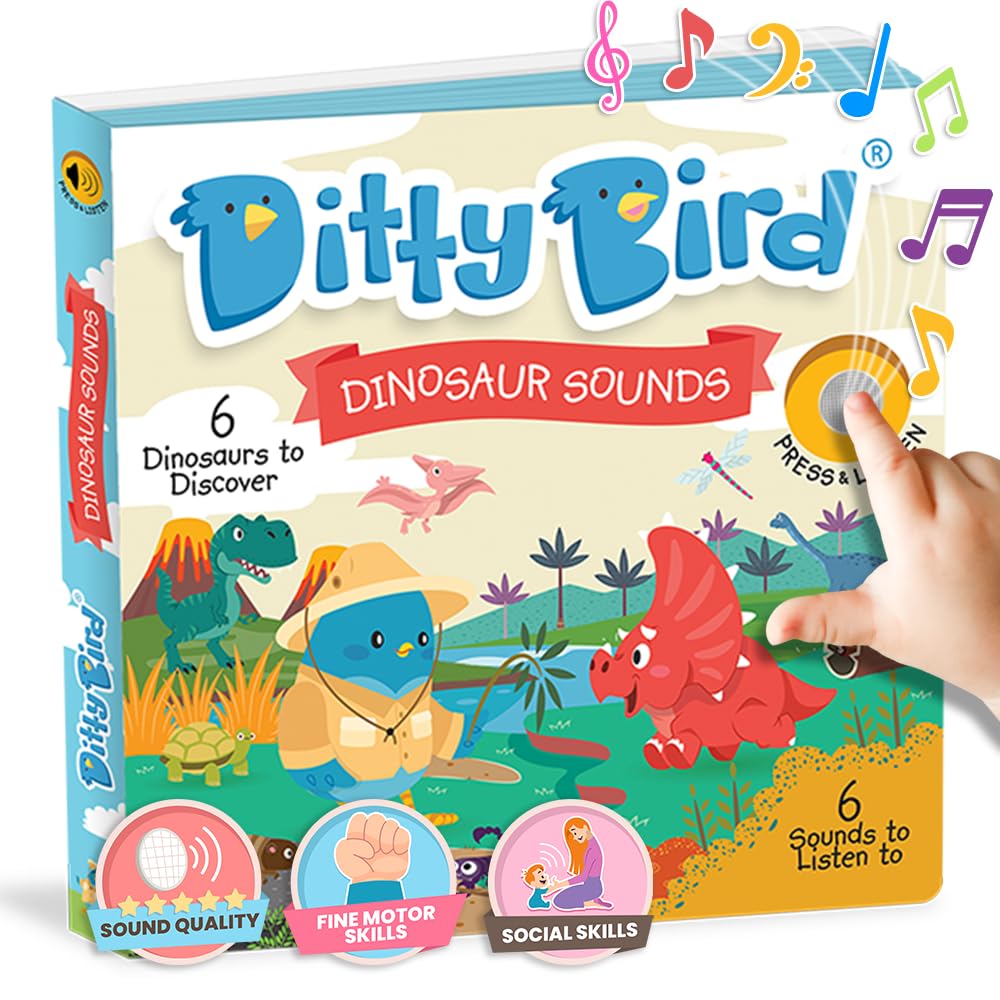 DITTY BIRD Dinosaur Sounds: Interaktives Soundbuch. Dinosaurier auf Englisch zum Lernen, Dinosaur So