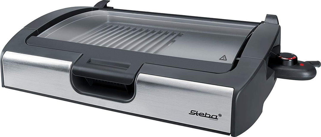 Steba VG200 BBQ Tischgrill mit Glasdeckel, 38 cm l x 58 cm w x 10,3 cm h