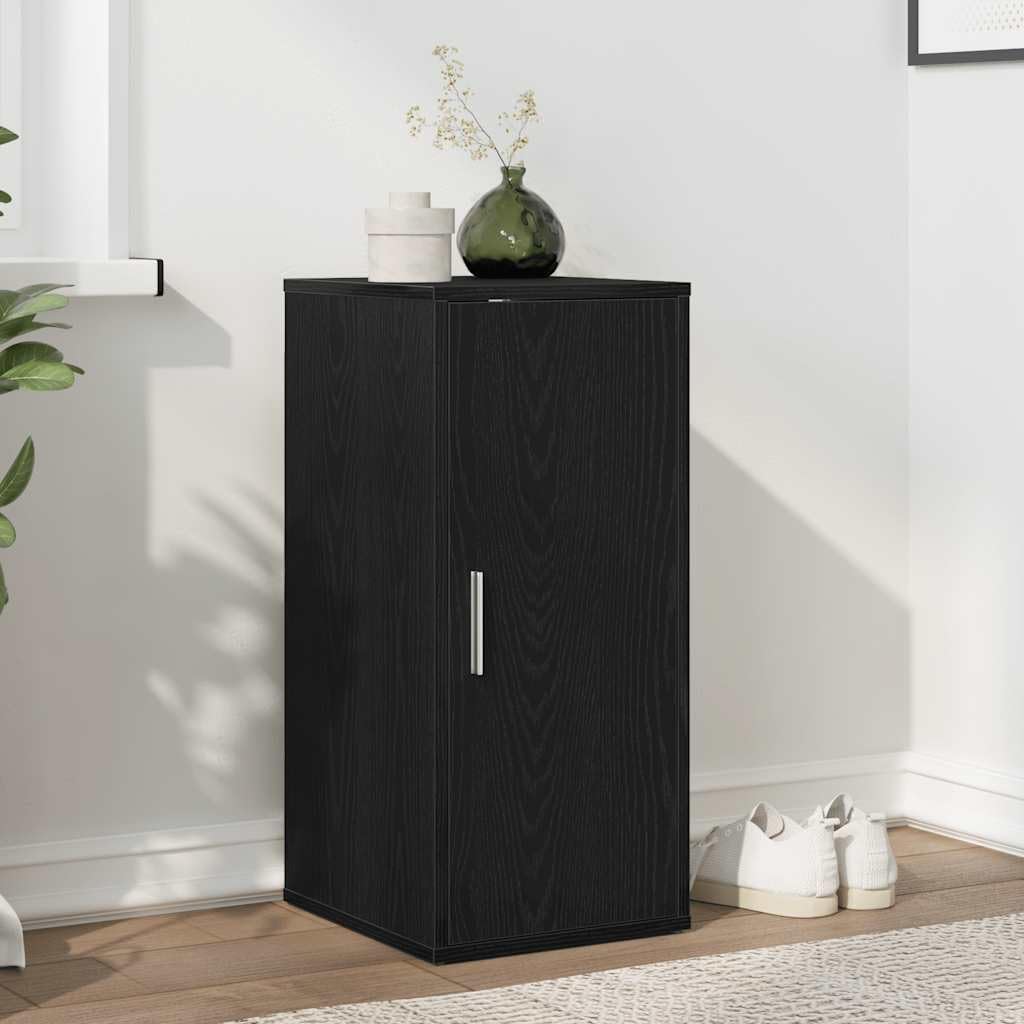 vidaXL Schuhschrank Schwarz Eichen-Optik 32x35x70 cm Holzwerkstoff, Schuhregal, Schuhablage, Schrank