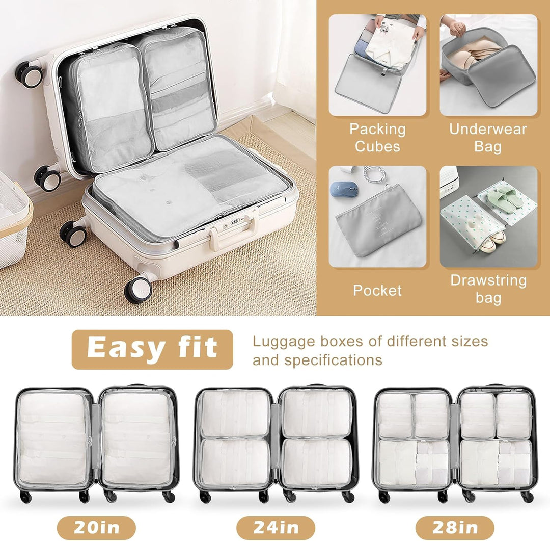 Koffer Organizer Set 13-teilig, Wasserdicht Packing Cubes, Multifunktionale Travel Packwürfel, Koffe
