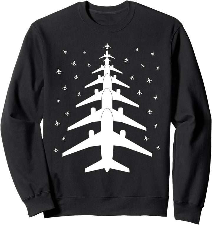Lustiger Flugzeugpilot-Weihnachtsbaum für fliegende Flieger Sweatshirt