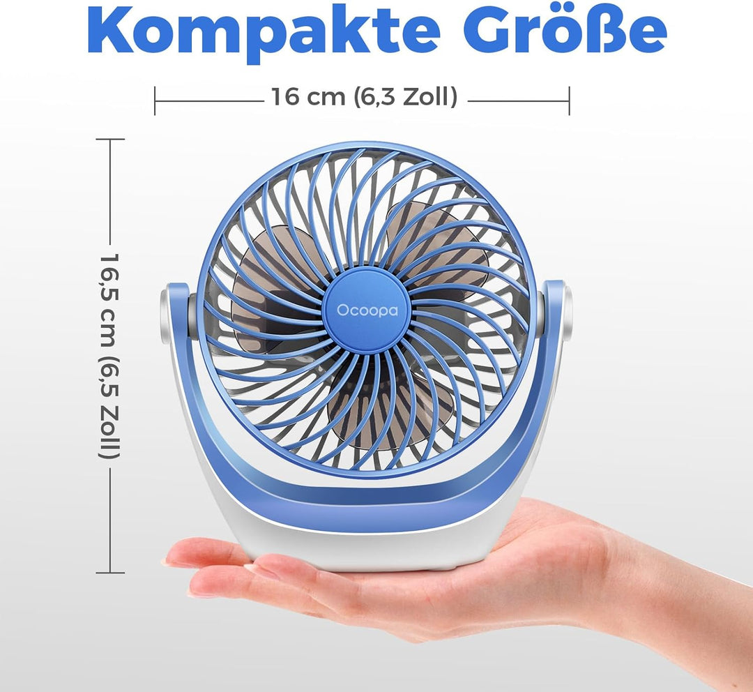 OCOOPA USB Ventilator, Ventilator klein Tischventilator mit starkem Luftstrom und Leise Betrieb 3 Ge