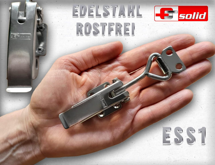 FTsolid [2er Set] einstellbarer Spannverschluss aus Edelstahl ESS1 Kistenverschluss rostfrei verstel