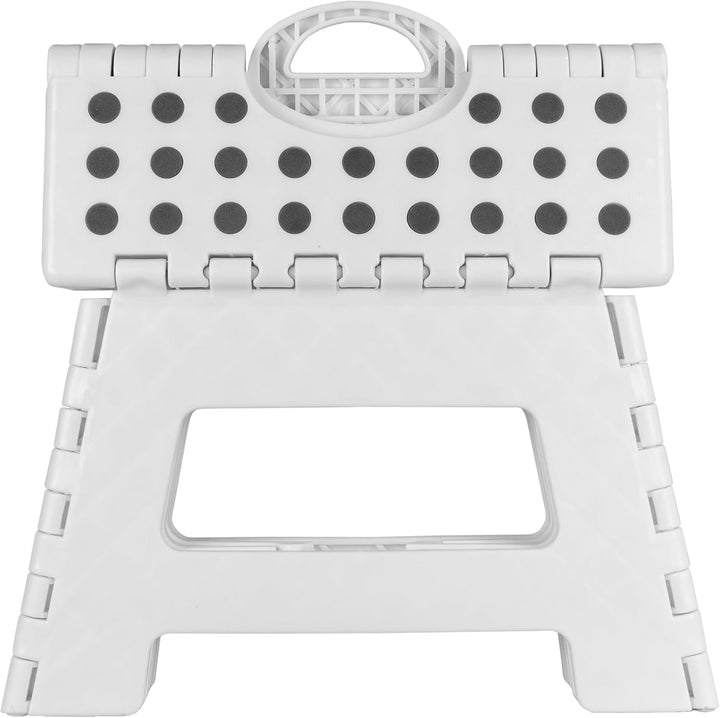 Tritthocker klappbar, Klapphocker faltbar 150 kg, 1 Stufe, rutschfest (Weiss, 35 x 22 x 29 cm) Weiss