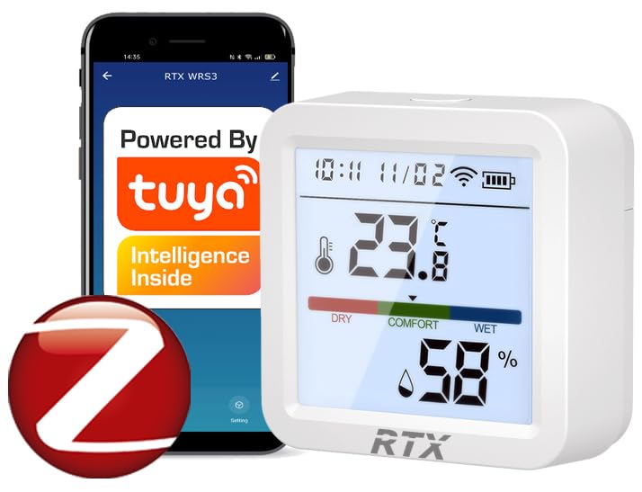 RTX Temperatur- und Feuchtigkeitssensor LCD Zigbee Tuya Smart
