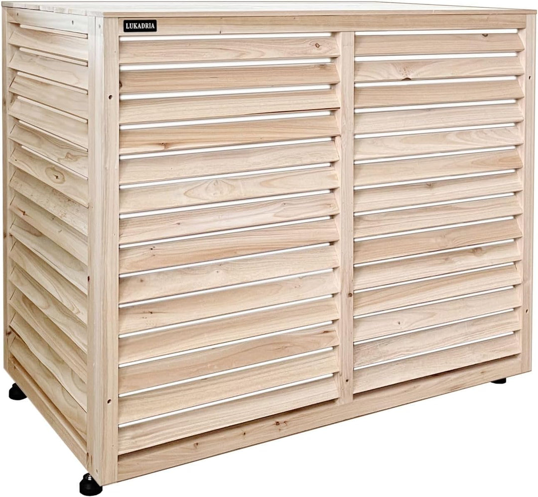 Verkleidung für Wärmepumpe oder Klimaanlage Klima Sichtschutz Abdeckung Holz für Aussengeräte (natur